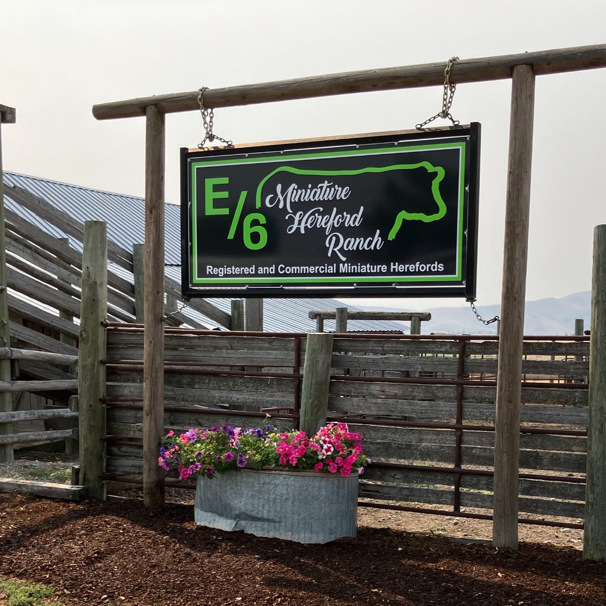 The gate and sign at the ranch entrance